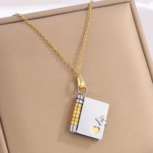 My Little Heart Book Necklace, Little Book Necklace Daughter with Box, Openable with 6 Pages Gifts of Love - Birthday, Graduation & Christmas Gift #1